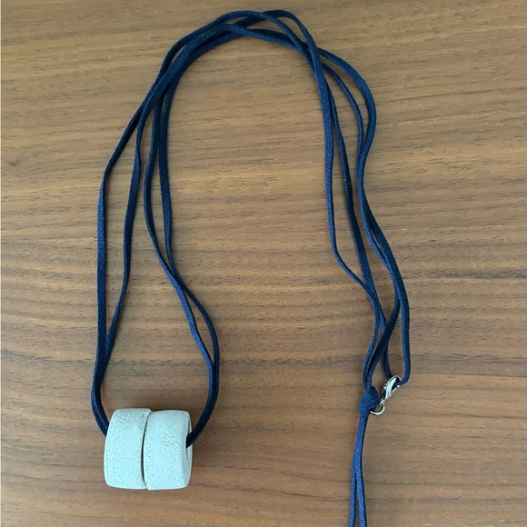 wrk-shp Concrete Necklace w/ Suede Like Cord - Picture 3 of 7